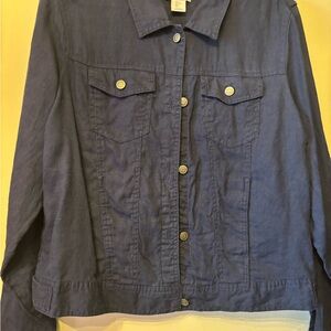 Jones New York Indigo Linen Jacket